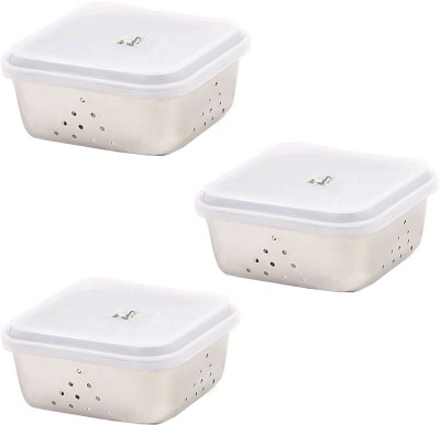 

JVL Jvl Square Freeze Bowl (Ld Lid)-1500ml (3 Pcs Set) - 1500 ml Steel, Plastic Grocery Container(Pack of 3, White)