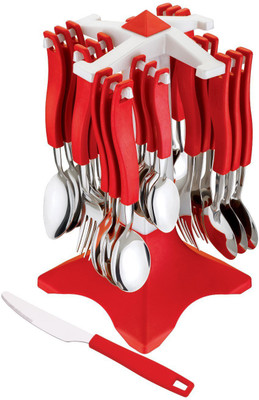 

Doma Swastik Cutlery set Red Disposable Stainless Steel Cutlery Set(Pack of 24)