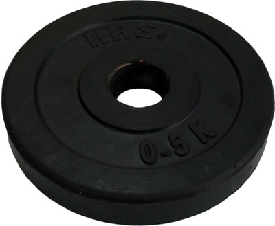 

HRS Rubber Weight Plate with 28 mm hole - 0.5 KG (1 single Plate) Black Weight Plate(0.5 kg)