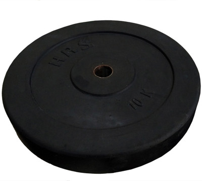 HRS Rubber Weight Plate with 28 mm hole - 10 KG (1 single Plate) Black Weight Plate(10 kg)