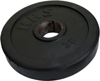 

HRS Rubber Weight Plate with 50 mm hole - 3 KG (1 single Plate) Black Weight Plate(3 kg)