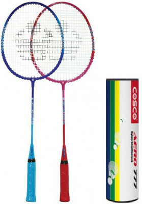 

Cosco Combo of Three, Two 'Cb 80 ' Badminton Racquet (Cover Orange/ Blue) and one Box of 'Aero 777' Nylon Shuttlecock (Pack of 6) (Color On Availability) - Badminton Kit