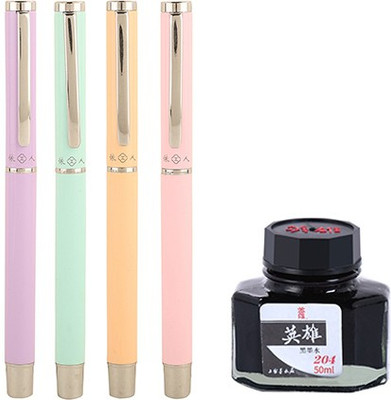 

Giftvenue Yiren 3577 Exclusive Ink Pen Gift Set with Free Hero Black Ink Bottle(Pack of 4)