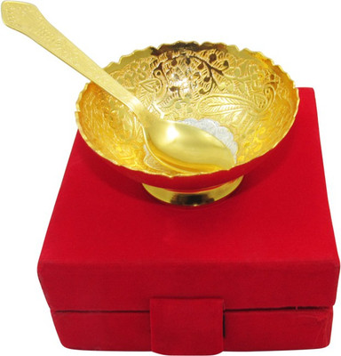 

GoldGiftIdeas Gold-Silver Plated Peacock Bowl Spoon Serving Set
