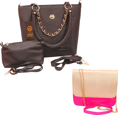 

Anemone Women Casual Black, Pink PU Hand-held Bag