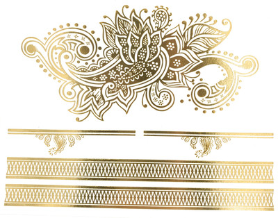 

Savii Metallic Tattoos For Girls(Golden Silver Color)