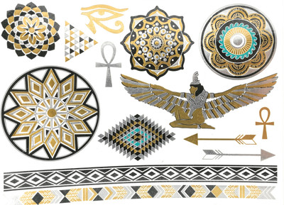 

Savii Metallic Tattoos For Girls(Golden Silver Color)