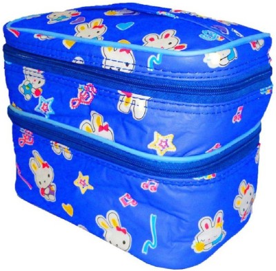 

Addyz Double Decker Cosmetic Makeup Toiletry Bag, Storage Case Jewellery Vanity Box(Blue)