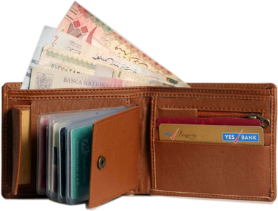 

wildmount Boys Tan Artificial Leather Wallet(10 Card Slots)