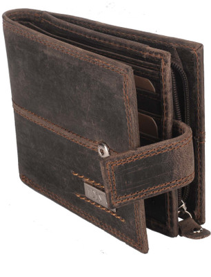 

Hidestitch Men Brown Genuine Leather Wallet(4 Card Slots), Dark brown -05