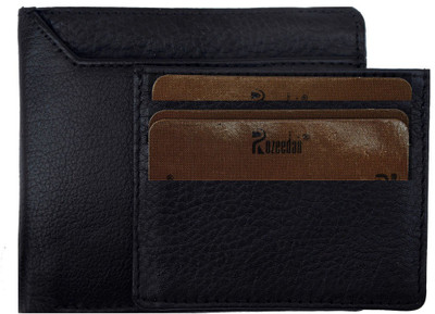 

Rozeedan Men Black Genuine Leather Wallet(9 Card Slots)