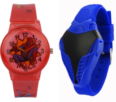 sooms blue cobra digital led boys watch with the spiderman cartoon printed dial children Watch  - For Boys   Watches  (Sooms)