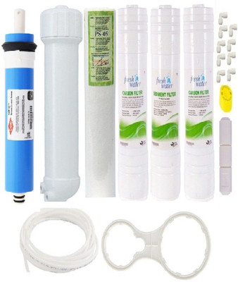 

BalRama RO Service 1 Year Complete Water Purifier Kit with Dow Filmtec 75gpd Membrane + Housing + Inline Carbon Sediment Set + Spun Kemflo + Pipe + Spanner + FR + Fittings + Teflon Tape with Good Quality Solid Filter Cartridge(0.5, Pack of 21)