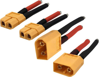 

Futaba 4 Pcs XT60 Connector 12AWG Male Female plug Wire Connector(Multicolor, Pack of 4)