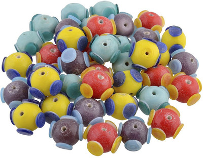 

GOELX Plastic Ceramic Fashion Multicolor Beads 10mm for jewellery making, crafts- pack of 20