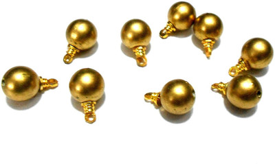 

GOELX Gold Pearl round beads with hangings for jewellery/earring/necklace/anklet craft making
