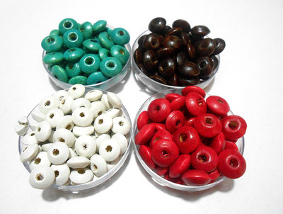 

GOELX Wooden Beads Combo Disc Shaped - In Different Colours for Beading, Jewelry Making & Craft WorK