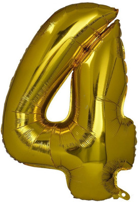 

Smartcraft Solid Number 4 Foil Balloon Gold (30inch) , Birthday Party Supplies , Party Foil Balloon - Large Balloon(Multicolor, Pack of 1)