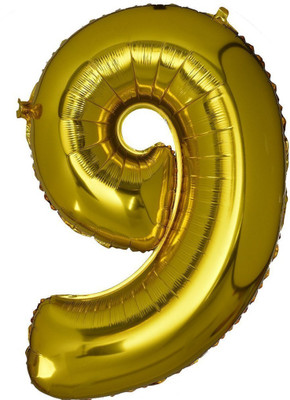 

Smartcraft Solid Number 9 Foil Balloon Gold (30inch) , Birthday Party Supplies , Party Foil Balloon - Large Balloon(Multicolor, Pack of 1)