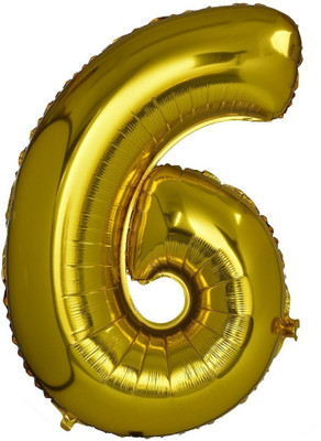

Smartcraft Solid Number 6 Foil Balloon Gold (30inch) , Birthday Party Supplies , Party Foil Balloon - Large Balloon(Multicolor, Pack of 1)