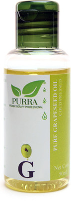 

Purra Cold Pressed Grapeseed Carrier Oil For Hair, Skin & Nail Cuticles 100% Pure , Natural-50 ML(50 ml)