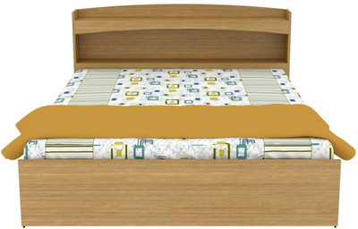 

UNiCOS Spiro Queen bed Without Storage Engineered Wood Queen Bed(Finish Color - Urban Teak)