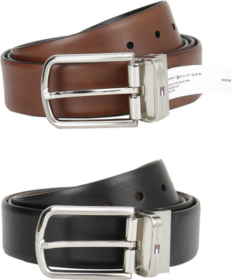 

Tommy Hilfiger Men Formal Multicolor Genuine Leather Reversible Belt, Black/tan