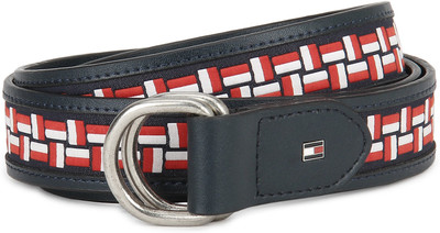 

Tommy Hilfiger Men Casual Red, White, Blue Genuine Leather Reversible Belt, Navy+red+white