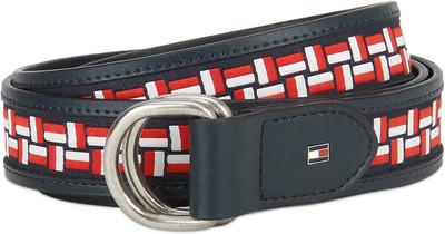 

Tommy Hilfiger Men Casual Red, White, Blue Genuine Leather Reversible Belt, Navy+red+white