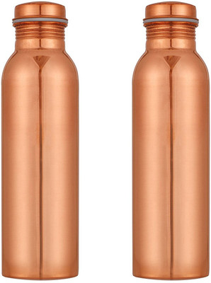 YYAHS Copper Water Bottle 600 ml Bottle(Pack of 2, Brown, Copper)