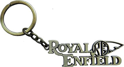 

One Point Collections Imported Royal Gold Brand New Leather Chrome Royal Enfield bullet bike keychain Key Ring for bikes Key Chain(Gold)