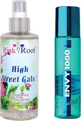 

Envy 1000 Magic Perfume Body Spray 120ml, Pink Root High Street Gals Fragrance body Spray 200ml(Set of 2)