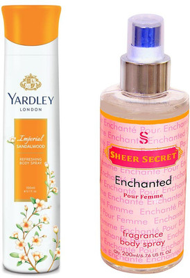 

YARDLEY SANDALWOOD 150 ML with SHEER SECRET ENCHANTED WOMEN 200 ML(Set of 2)
