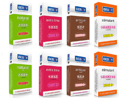 BEBOY In 4 flavored Condom(Set of 8, 48S)
