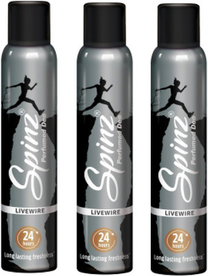 

Spinz Livewire Deodorant Body Spray Pack of 3 Combo (150ML each) Deodorant Spray - For Women(450 ml, Pack of 3)