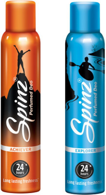 

Spinz Achiever and Explorer Deodorant Body Spray Pack of 2 Combo (150ML each) Deodorant Spray - For Women(300 ml, Pack of 2)