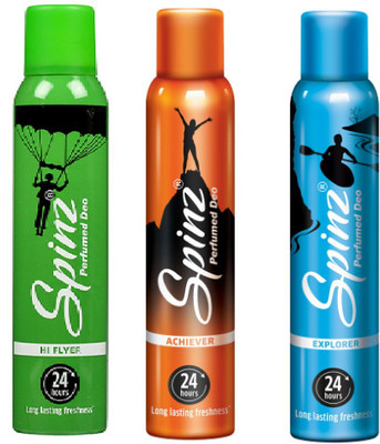 

Spinz Hi-Flyer, Achiever and Explorer Deodorant Body Spray Pack of 3 Combo (150ML each) Deodorant Spray - For Women(450 ml, Pack of 3)