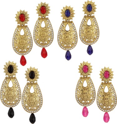 JEWELS GURU Diva Style Cubic Zirconia Alloy Earring Set