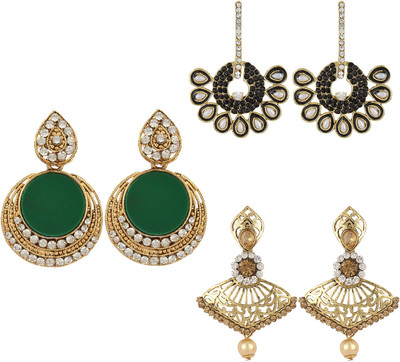 Styylo Jewels Diva Style Cubic Zirconia Alloy Drops & Danglers, Earring Set, Chandbali Earring