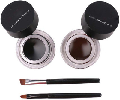 

Amkasy Long wear Gel eyeliner Set of 2 Colors ( Black and Brown ) 6 g(Black, Brown)