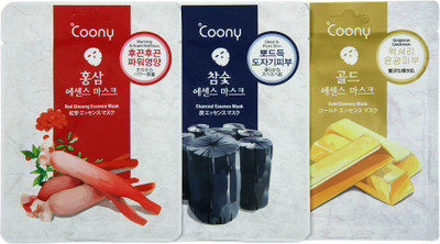 

Coony Coony Face Mask RedGinseng,Charcoal,Gold Pack of 3(70 g)