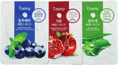 

Coony Coony Face Mask Blueberry, Promogranate, Aloe Pack of 3(70 g)