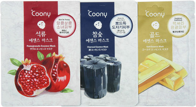 

Coony Coony Face Mask Promogranate,Charcoal,Gold Pack of 3(70 g)