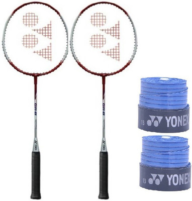 

Yonex Combo of Three, Two 'GR Beta' Badminton Racquet (With Cover) and Two 'E Tech 903 E Super' Badminton Grip (Color On Availability) Badminton Kit