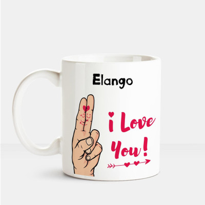 

Huppme I Love you Elango printed personalized coffee mug Ceramic Mug(350 ml), Multicolor