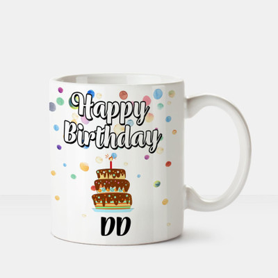 

Huppme Happy Birthday Dd Printed Coffee White Ceramic Mug(350 ml), Multicolor