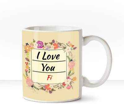 

Huppme I Love you Fi romantic coffee mug Ceramic Mug(350 ml), White