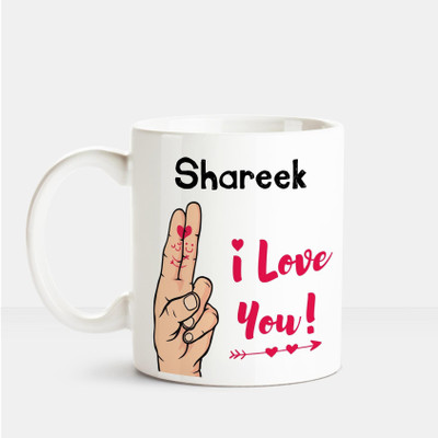 

Huppme I Love you Shareek printed personalized coffee mug Ceramic Mug(350 ml), Multicolor