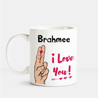 

Huppme I Love you Brahmee printed personalized coffee mug Ceramic Mug(350 ml), Multicolor