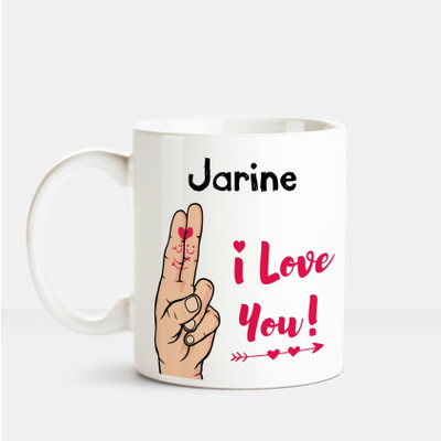 

Huppme I Love you Jarine printed personalized coffee mug Ceramic Mug(350 ml), Multicolor